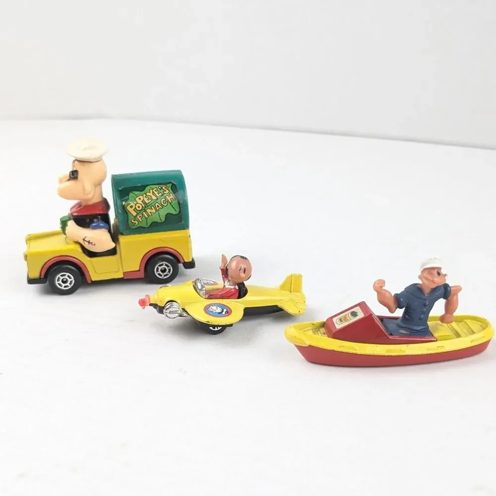 intage Popeye Die Cast Vehicle Lot Corgi Juniors Matchbox Lesney Olive